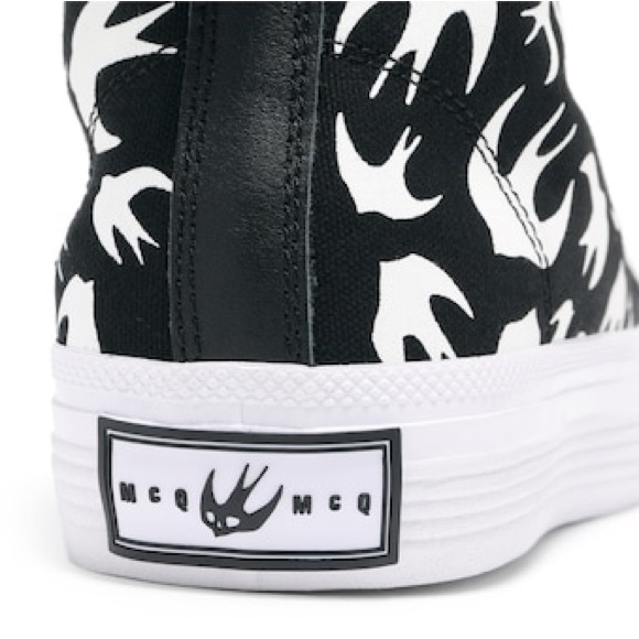 NIB Men’s Sz 7 (Euro Sz 40) Alexander McQueen MCQ High-top Sneakers Black/White - Picture 7 of 17